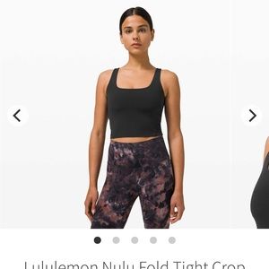 Lululemon nulu fold tight crop size 6